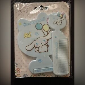 Cinnamoroll hand mirror and tiny comb Blue